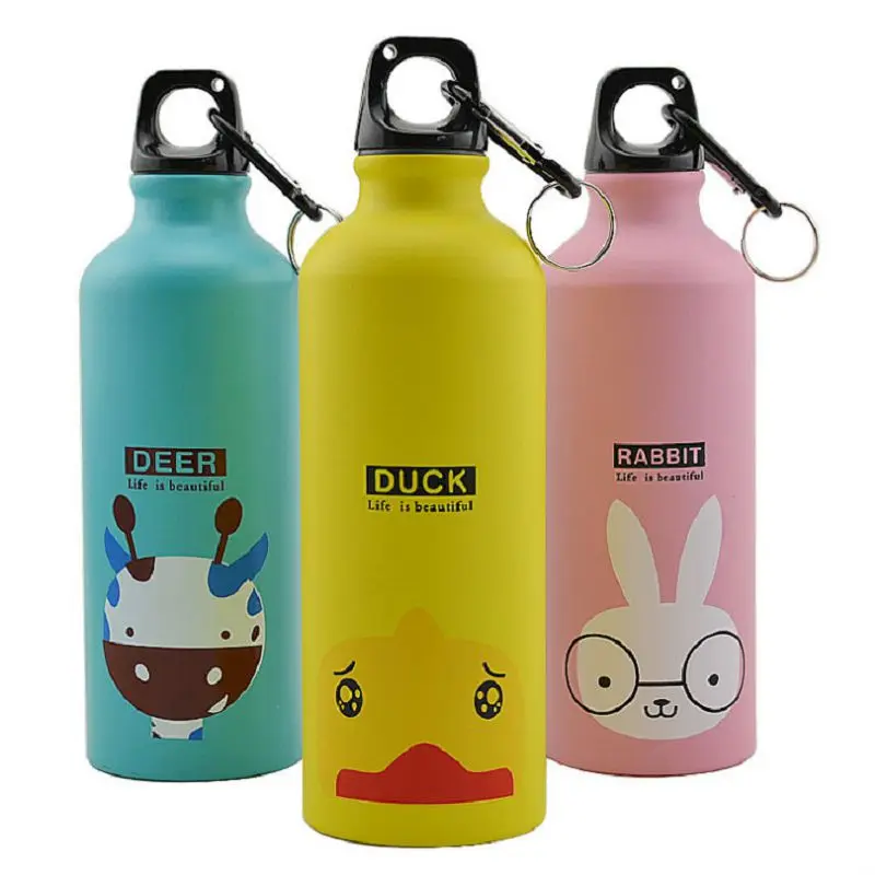 

6 color 500ml Aluminum my water bottle Cartoon bottles animal botella de agua drink bottle garrafas sport drinking water bottle