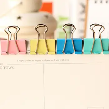 

10Pcs Colorful Metal Binder Clips Paper Clip 25mm School Office Learning Supplies Color Random High Quality