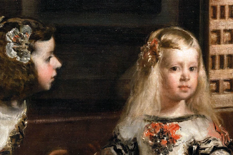 

giant poster classical portrait canvas painting details from Velazquez Diego Rodriguez The Family of Felipe IV or Las Meninas