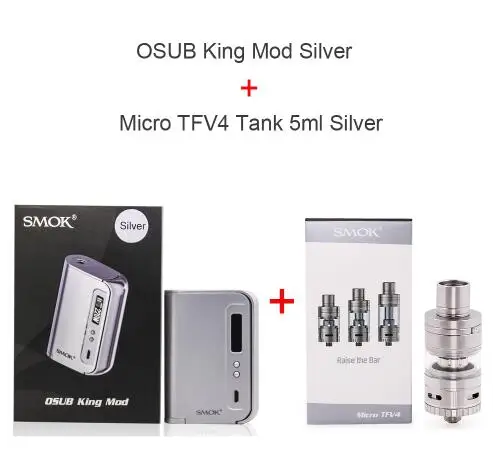 SMOK OSUB королевская коробка мод 220 Вт электронная сигарета с TFV8 детский распылитель микро TFV4 испаритель танк электронная сигарета - Цвет: Micro TFV4 Kit Silve