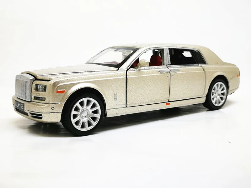 1:32 Rolls Royce Phantom удлиненная литая игрушка из сплава литья под давлением металлическая модель автомобиля Детская Коллекция подарков - Цвет: Золотой