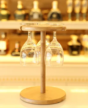 

The bar wine rack Solid wood hangs red wine goblet rack Creative red wine glass beverage holder