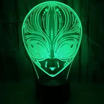 

The Aliens 3d Lamp 7 Color Change Led 3D Night Light Touch Switch Luminaria Table Lamp Baby Sleeping Light For Children Kid Gift
