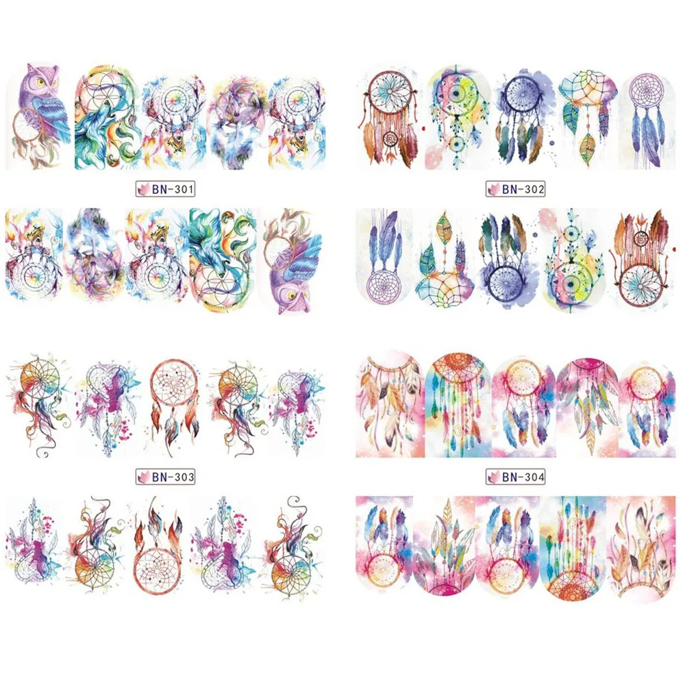 12pcs-New-Halloween-Night-Owl-Campanula-Pattern-Sticker-Water-Transfer-Nail-Art-Stickers-Decal-Slider-BN301 (1)