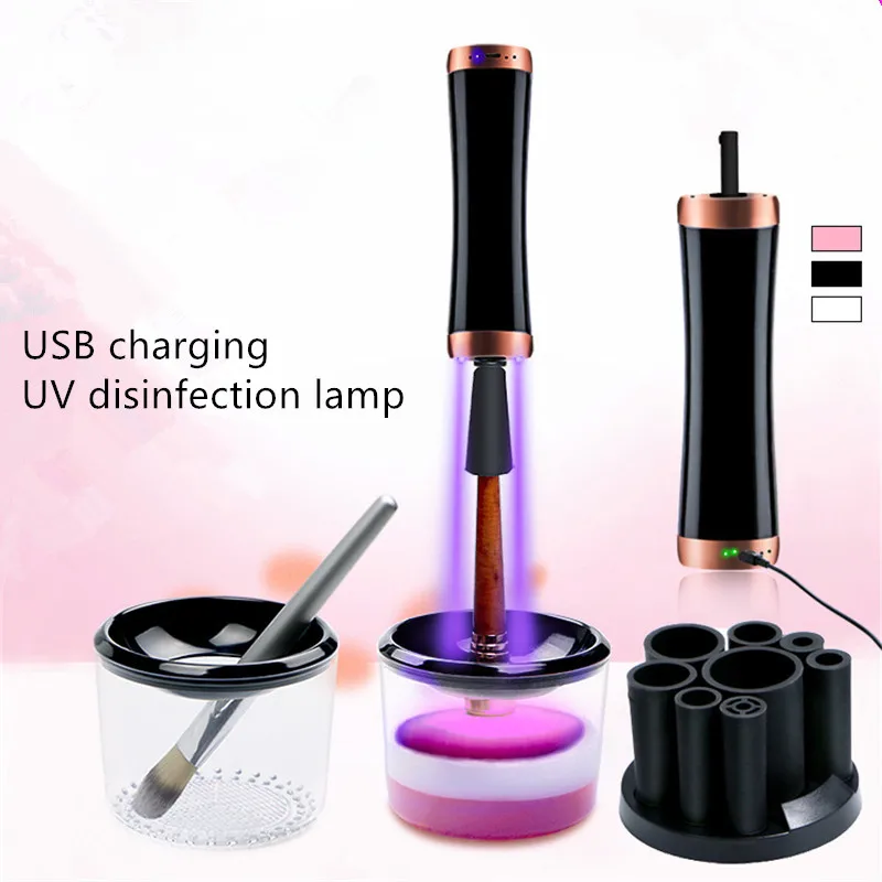 

USB Rechargeable Disinfection Electric Makeup Brush Cleaner & Dryer Set Quick Wash Make Up Brushes Washing Tool Machine 40#629