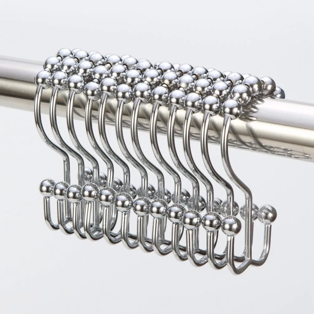 

12 pcs Stainless Steel Window Curtain Hook Calabash S Shape Curtain Pothook Shower Curtain Hook Bathroom Curtain Potooks