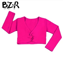 Bazzery New 2018 Girl Ballet Gymnastic Leotard Jacket Long Sleeved Dance Sweater Top Coat Kids Dance Clothing Jacket Wrap Ballet