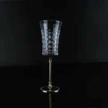 Горячие продажи свадебные прозрачные Кристальные Винные бокалы, чашка набор старомодные винтажные aestietic бокалы с золотой металлической подставкой любовные подарки