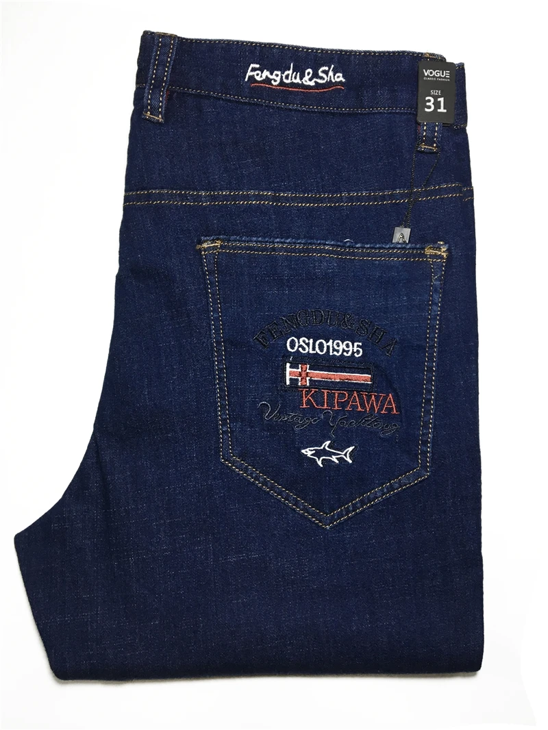 Jeans man Tace&shark brand clothing jeans Straight, medium and straight cotton, Thick fabric, embroidered jeans Billionaire men
