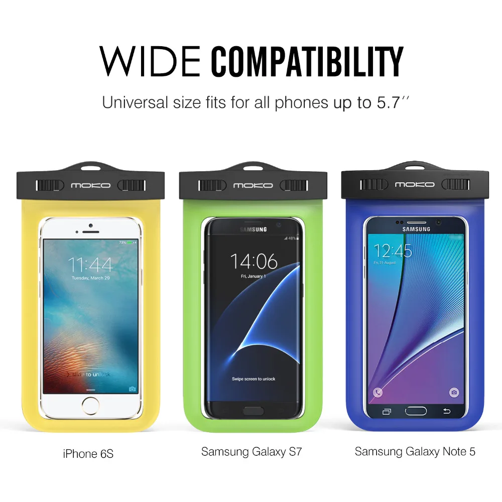 Universal Waterproof Phone Case,MoKo Multifunction CellPhone Dry Bag Pouch with Armband Feature & Neck Strap for iPhone X/8 Plus
