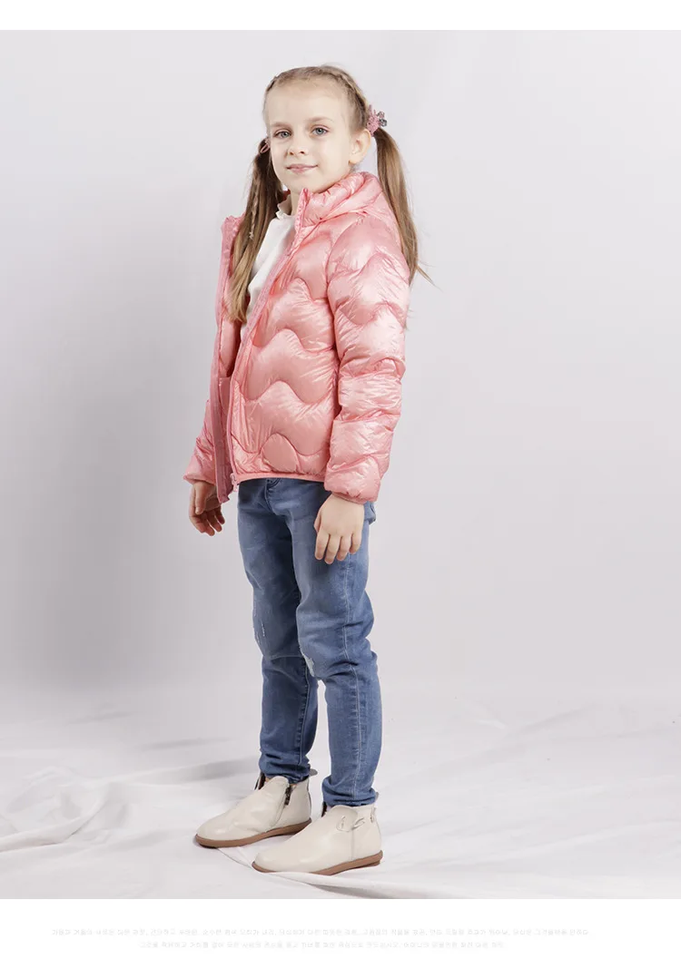 

Free shipping new Korean style winter children clothing candy color cute bear ear wave style light down jacket for baby girl
