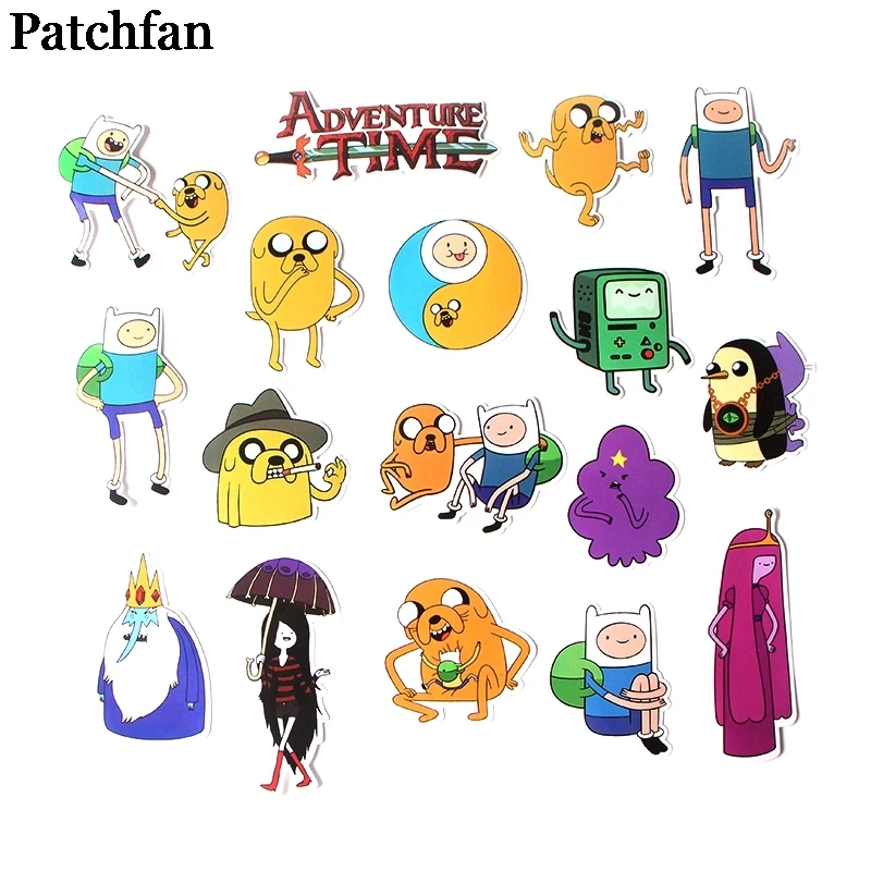 12 компл./лот Patchfan 17 шт./компл. время приключений креативный значок декоративный стикер мультяшка стиль для DIY ПК Скрапбукинг альбом A2087
