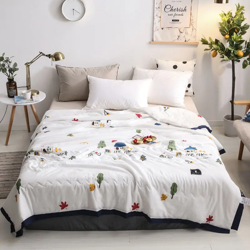 

New Fashion Home Textile Cartoon Thin Summer Quilt Blankets Cartoon Comforter Bed Cover Quilting Suitable for Adults Kids #s