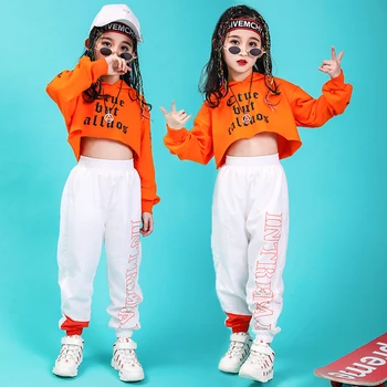 

2019 Hip-hop Clothing Girl's High-Waisted Jazz Suit Hip-hop Costume Original Children Female Fashion DQT1031