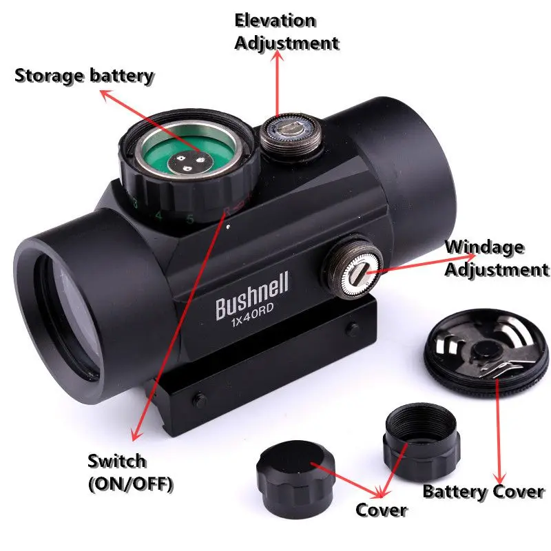 

40mm Hunting Tactical Riflescopes Red Green Dots holographic Optical Sight Scope Adjustable FIRE Gun Scope