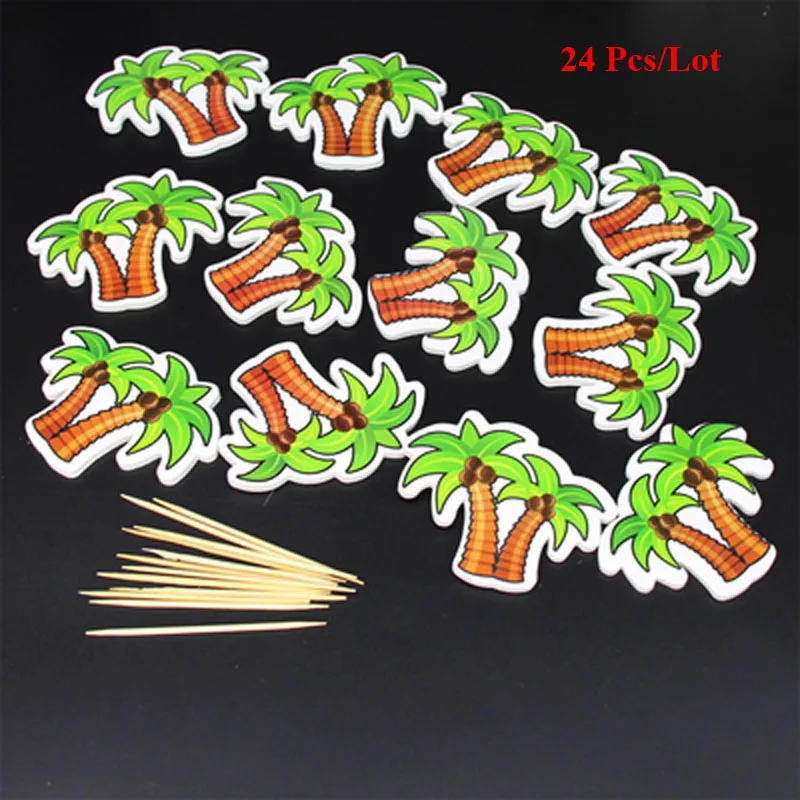 

coconut tree cake topper flag girls boys baby children kids party supplies cake flags 50th birthday decorations cupcake toppers