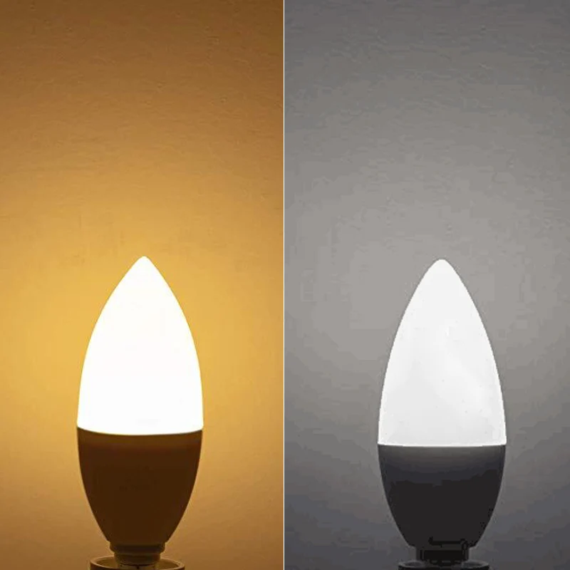 Светодиодный светильник в форме свечи E12, 7 Вт, переменный ток, 110 В, 220 В, высококачественный светодиодный энергосберегающий светильник, лампы, поддержка ламп, светодиодный светильник, ампула CRI 90
