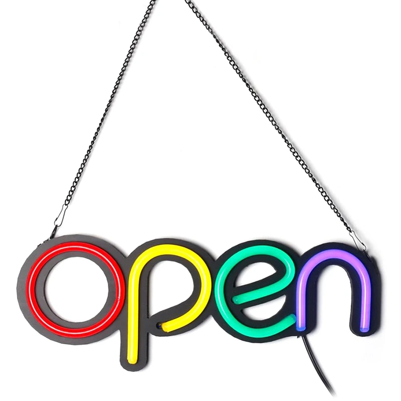 

42Cm Open Neon Sign Led Lamp Waterproof Commercial Lighting Hanging Light Tube Artwork Bar Club Ktv Led Wall Sign