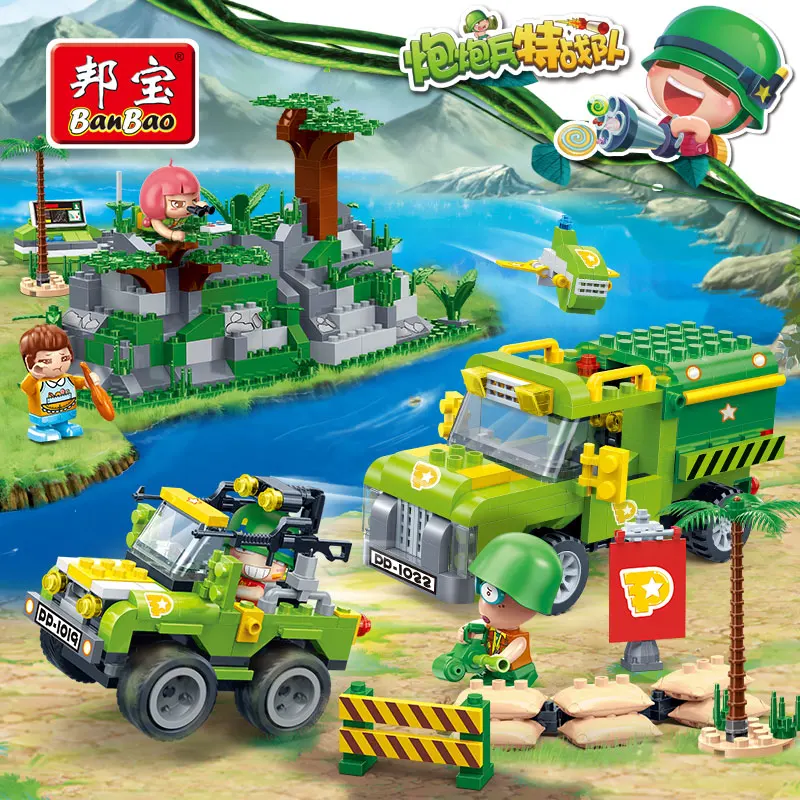 Строительные блоки Banbao для мальчиков обучающая игрушка модели автомобилей в