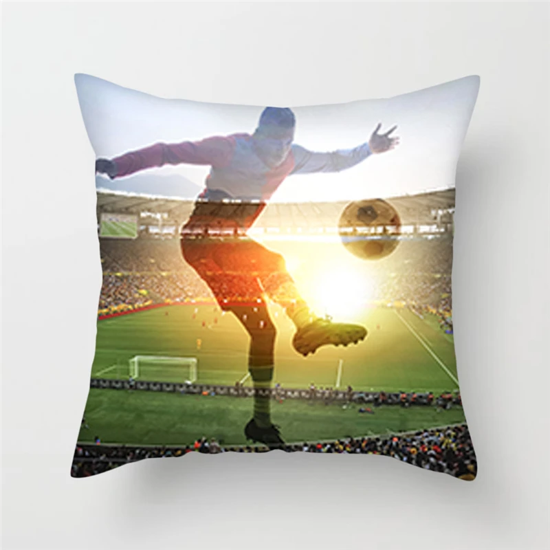 

Fuwatacchi Cartoon Football Cushion Cover Soccer Match Pillow Cover for Home Sofa Decoration Square Accessories Soft Pillowcase