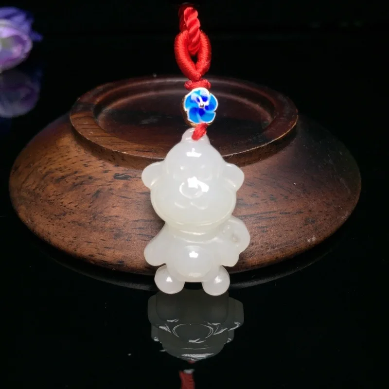 

2019 Lovers' Copper Reiki New Arrival Face Buda Natural Pendant Chakra Yu Xuan, Hetian Cartoon Version Qiqi Hangs Zodiac Monkey