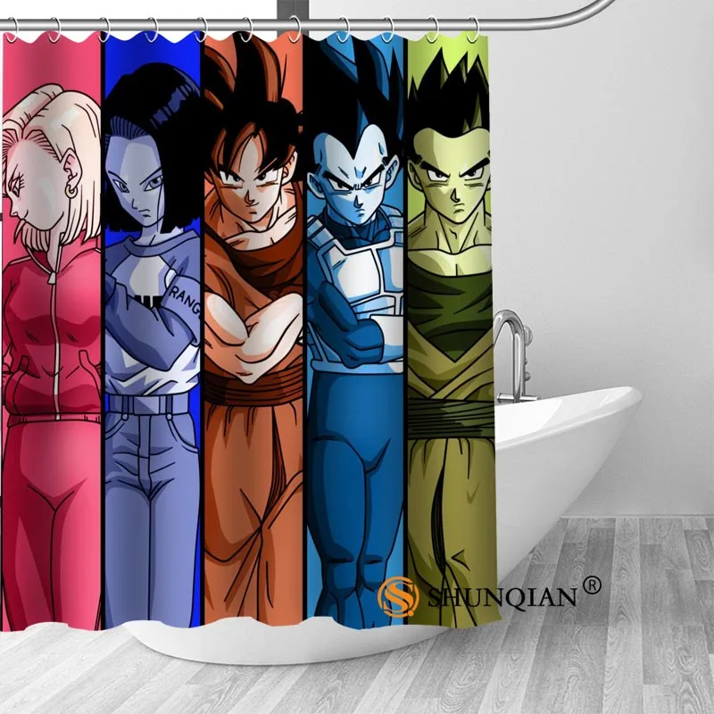 Custom Dragon Ball Hot Sale Polyester Fabric Printing Shower Curtain 12 Hooks For The Bathroom 3D Waterproof Bath Curtain - Цвет: Shower Curtain