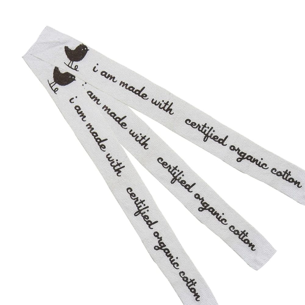 Cutomized eco friendly 100% cotton print labels for garment tags clothing sewing main label for ...