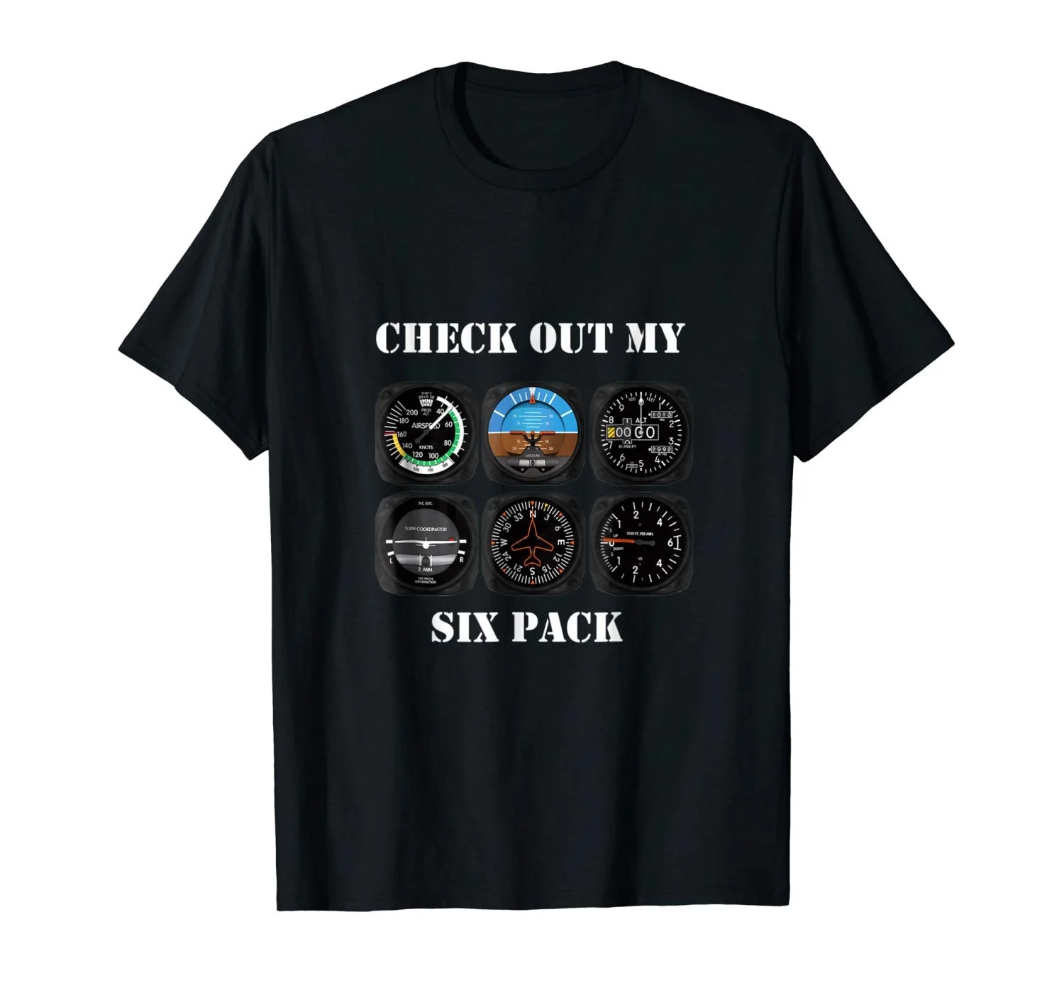 

Pilot Aviation Check Out My Six Pack Flying Airplane T-Shirt Fashion New Top Tees Summer Novelty O-Neck Tops Men's 80S T Shirts