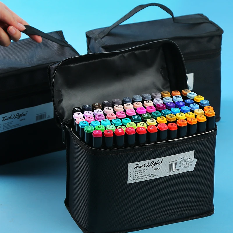 

Marker pen brush Set 30 Color Hand-painted Design Anime Student Dedicated Oily Markers colors Black Rod Beginner Art Supplies