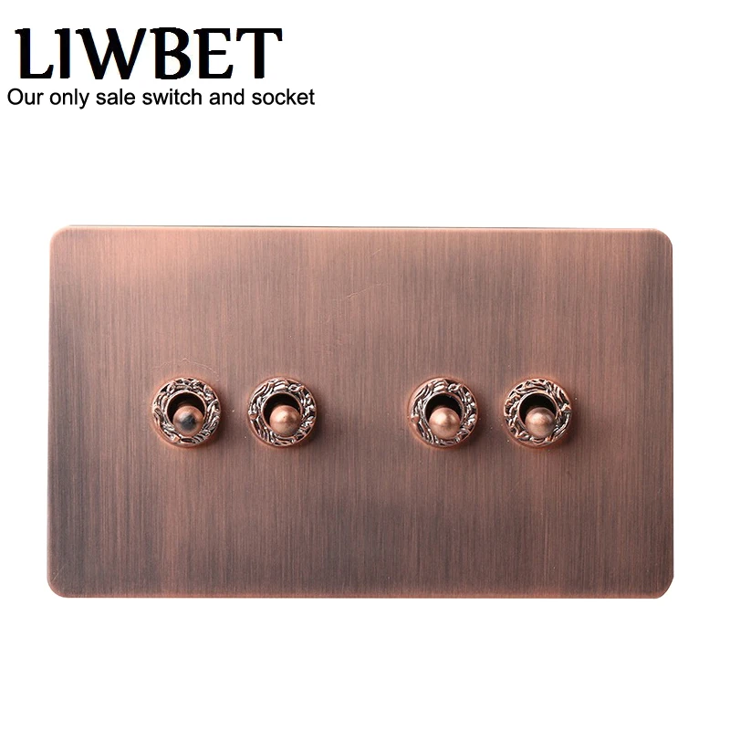 

4 Gang 2 way wall switch and stainless steel panel light switch