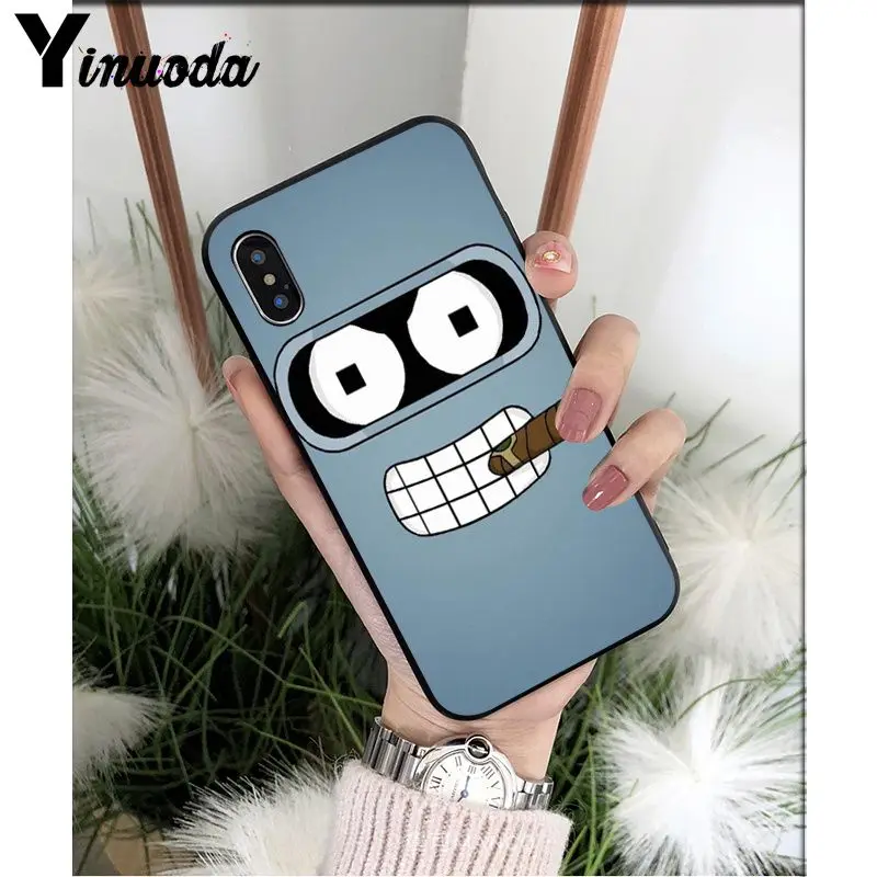 Yinuoda Futurama Bender ТПУ Мягкий силиконовый чехол для телефона чехол для Apple iPhone 8 7 6 6S Plus X XS MAX 5 5S SE XR Чехол для мобильного телефона s