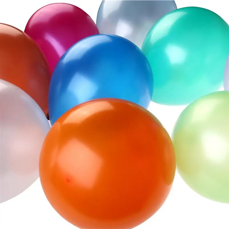 100pcs Party Balls Wedding Birthday Balloons 12 Inch Assorted Bright Color Latex Balloons Random Color