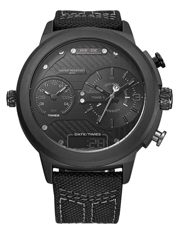 WH6405B-1C WEIDE мужской нейлоновый ремешок браслет наручные часы кварцевый механизм календарь несколько часовых поясов Автоматическая Дата Календарь Relogio Masculino - Цвет: WH6405B-1C