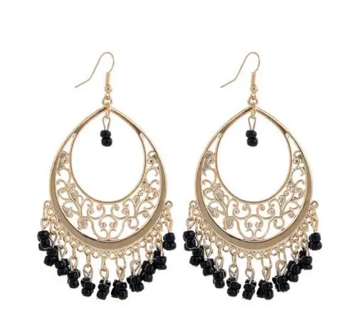 Hesiod Indian Jewelry Boho Pendientes Black Glaser Drilling Hesiod Indian Jewelry Boho Pendientes Black Glaser Drilling