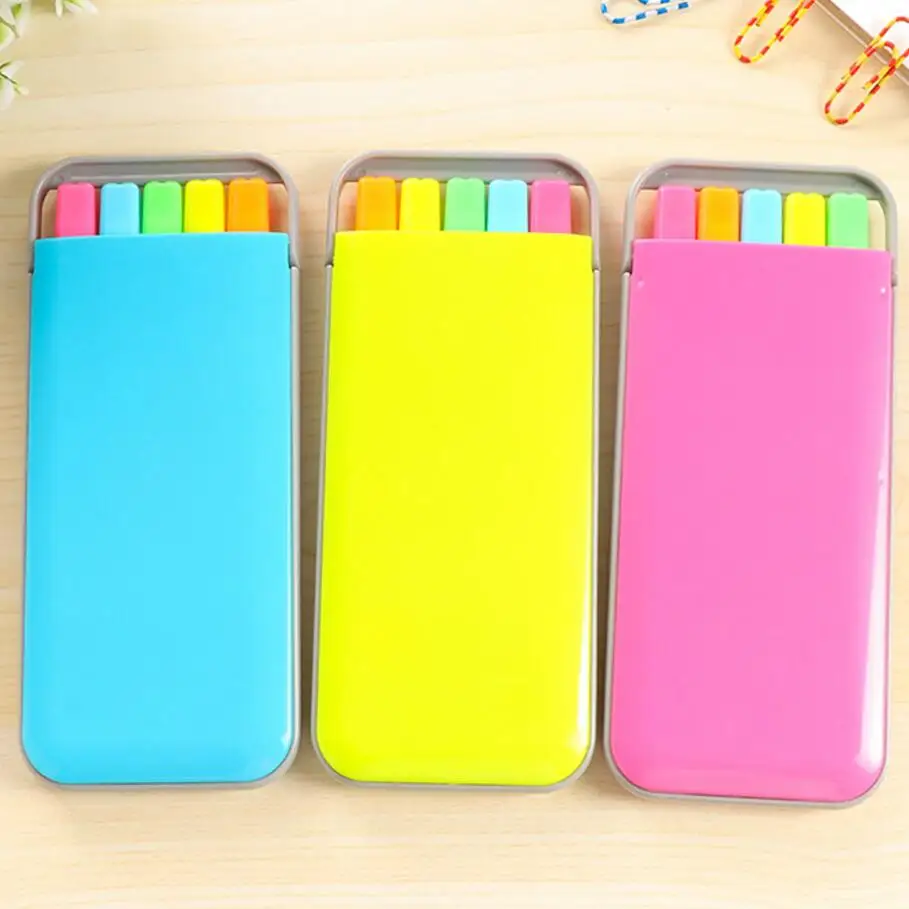 5pcs/lot Cute Dots Colorful Candy Color Highlighters with Box