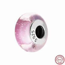 Фирменные цветные бусины из муранского стекла Desney Aurora для женщин, ювелирные изделия DIY Fit PANDORA, подвески, серебро 925, D5024