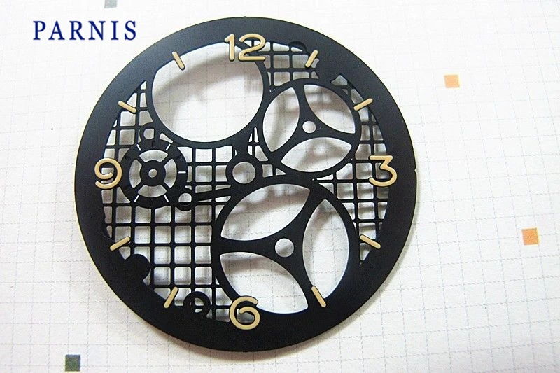 

Cheap Sale Watch Accessories Parts,38.8mm Fashionable Black Dial with Yellow Numbers Fit 6497 Movement Watch Face Free Shipping