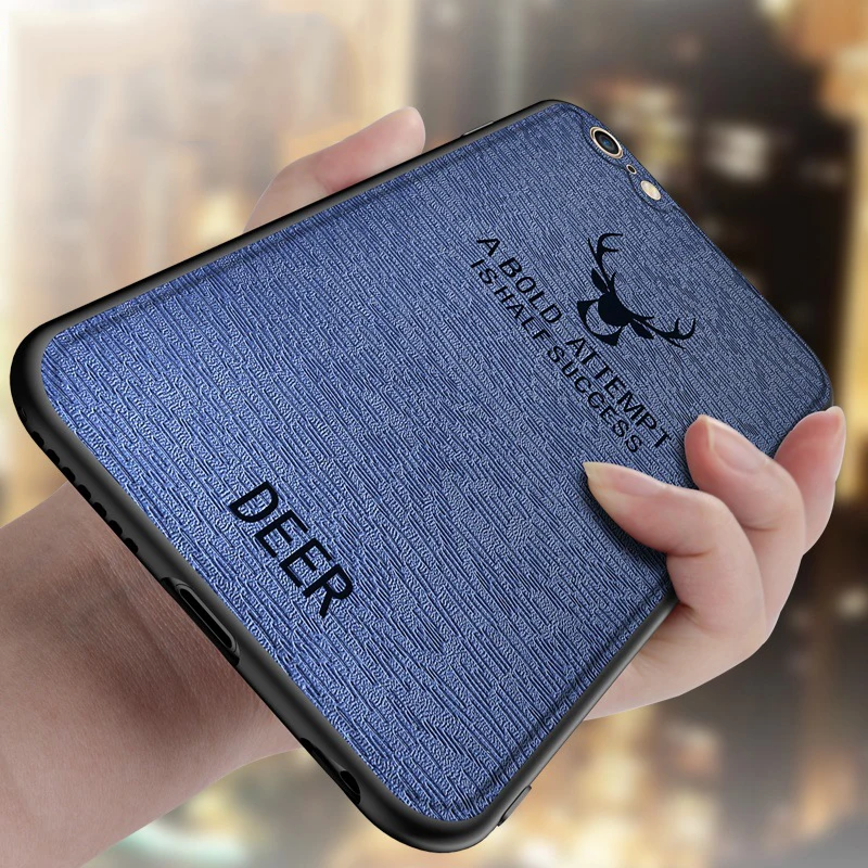 

For iphone 6 6s plus Leather Case for Apple iphone 6 6s anti-fall soft Silicone TPU Tree line deer head cover