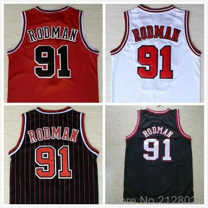 Wholesales Dennis Rodman #91 Basketball Jersey Blue White Cheap Red Black Retro Men's #10 Jerseys Size S-XXL | Спорт и