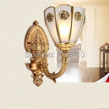 

1 lamp holder outdoor wall lamp copper lamp American copper lamp European wall light factory outlet