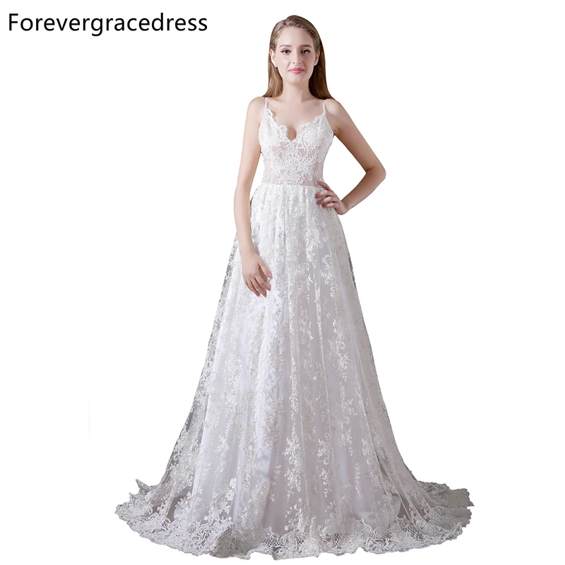 Forevergracedress Элегантное свадебное платье с открытой спиной ТРАПЕЦИЕВИДНОЕ