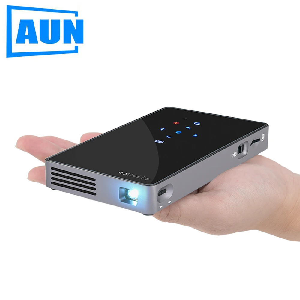 AUN Android 7.1 DLP Projector D5S, Built-in WIFI, Bluetooth, 4,500mAH Battery (Optional D5 Portable Projector) Home Cinema