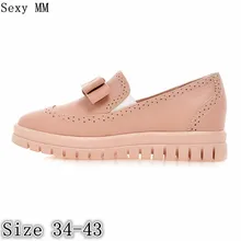 Женские оксфорды-броги без шнуровки лоферы на плоской подошве женские повседневные туфли на плоской подошве туфли высокого качества большие размеры 34–40 41 42 43