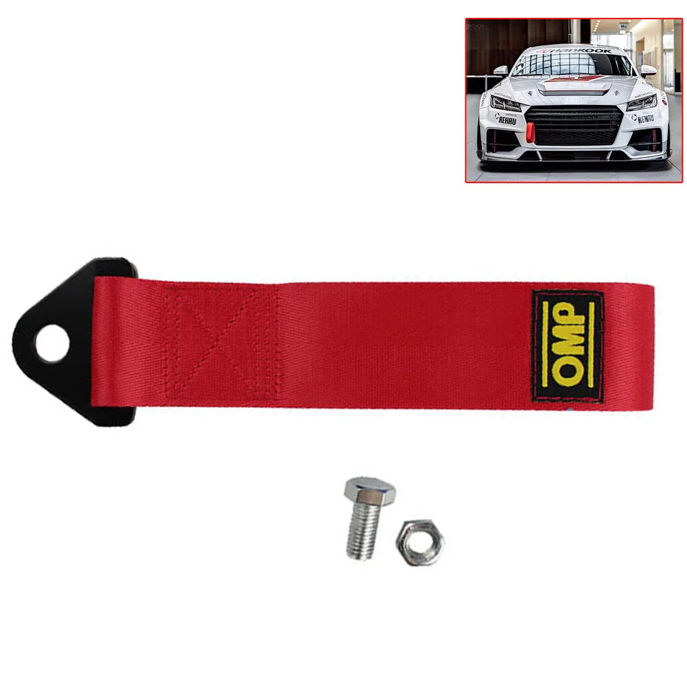 8-12 مللي متر سحب هوك Tow Strap وضعت سباق عالية القوة مقطورة سيارة حبل الرياضية الأحمر للمركبة الجبهة الخلفية الوفير