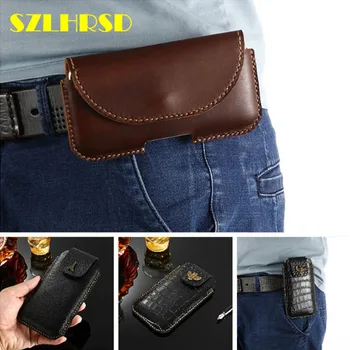 

Genuine Leather Phone Pouch Belt Clip Bag for Blackview BV9600 Plus Case with Pen Holder Waist Bag Outdoor Sport Phone Cover