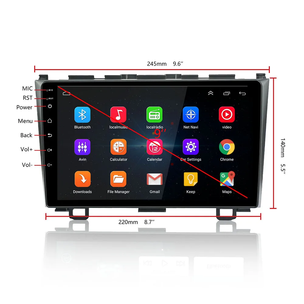 9 дюймов Android 8,1 ram 2G rom 16G Автомагнитола стерео для Honda CRV 2008 2009 2010 2011 gps навигация Bluetooth 1024x600 экран FM