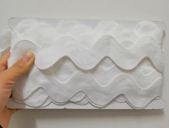 

10yards/lot 28mm Beautiful Cremy-White Ric Rac Zig Zag Cord Ribbons Wave Lace Cord Threads For DIY Craft Making