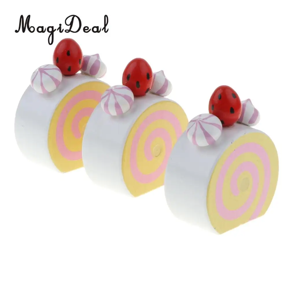 Simulation Wooden Bithday/ Strawberry Cake Kids Food Pretend Cutting Toy Girls Birthday Gift