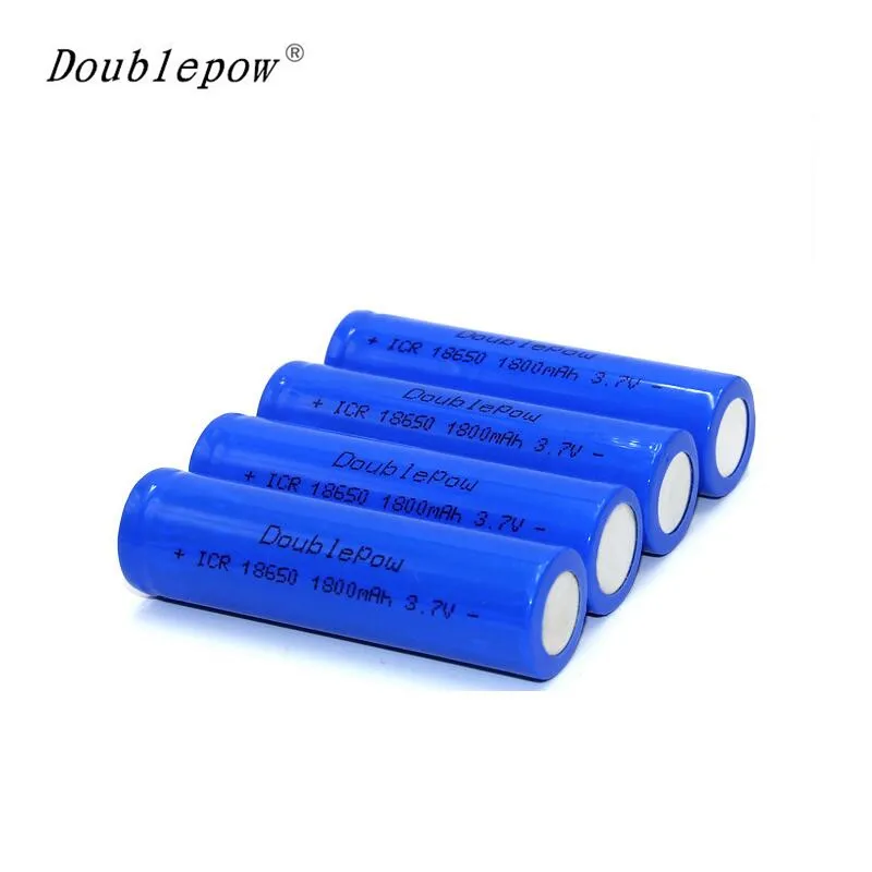 

Doublepow 4pcs 1800mAh 3.7V 18650 ICR Li-ion Rechargeable Battery with 1200 Cycle