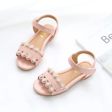 Г. летние новые милые туфли принцессы с жемчужинами для девочек модная детская обувь студенческие Детские пляжные сандалии